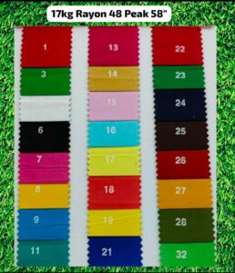 17kg Rayon Dyed 48 Peak 58 Width