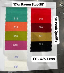 17kg Rayon Slub 58 Peak 58 Width