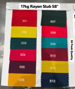 17kg Rayon Slub 58 Peak 58 Width