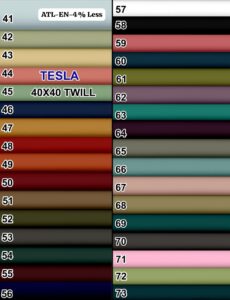 Tesla 40*40 Twill 144*72