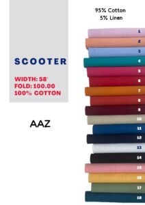 Scooter 100% Cotton Linen 58 Width