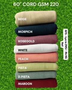 Cord kg 220 Gsm Lycra