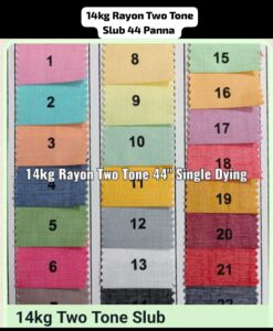 14kg Rayon Two Tone Slub Lite Chart