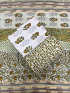 Top Bottom Dupatta Cotton Pigment Prints